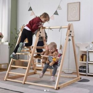 لعبه تسلق خشبي صغير 3 في 1 – طقم ألعاب مونتيسوري