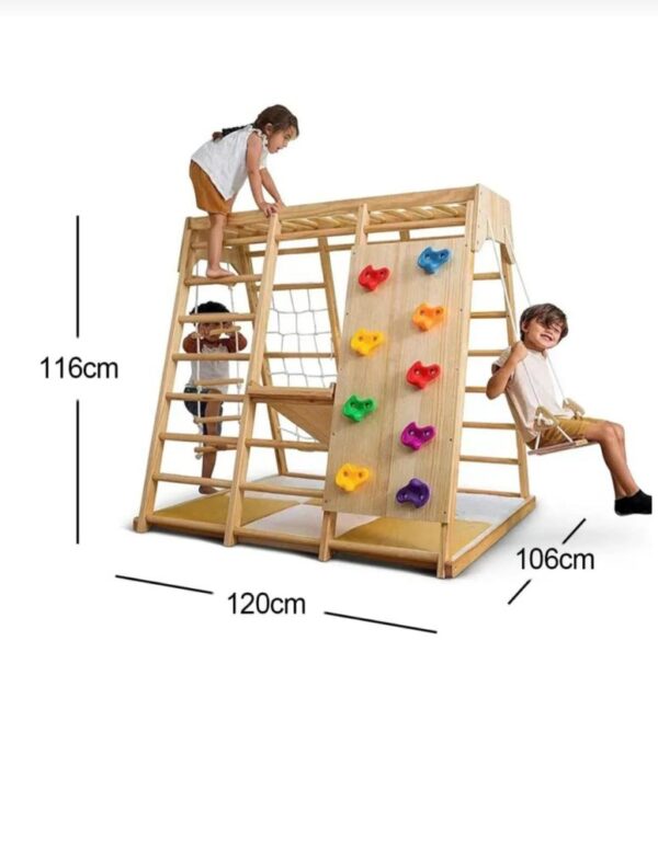 طقم ألعاب خشبي داخلي للأطفال – طقم نشاط وتسلق مونتيسوري