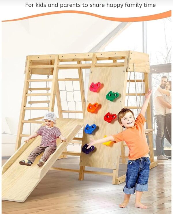 طقم ألعاب خشبي داخلي للأطفال – طقم نشاط وتسلق مونتيسوري