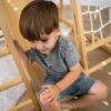 مجموعة العاب رياضية 7 في 1 من كيدسيا للاطفال بعمر 2-6 سنوات - منزلق، جدار تسلق، حبل تسلق للجدار، قضبان قرود، ارجوحة، مجموعة تسلق خشبية بنمط والدورف ومونتيسوري.