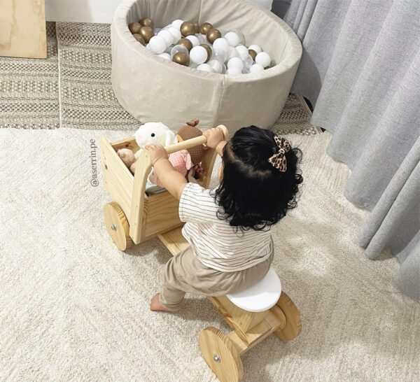 مشاية أطفال خشبية قابلة للتعديل – لعبة دفع مونتيسوري لتعلم المشي