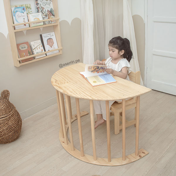 قوس بيت اللعب مونتيسوري – Pikler خشبي للتسلق واللعب مع منحدر