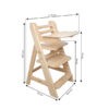 كرسي أطفال مرتفع مونتيسوري 2.0 – قابل للتعديل مع حزام أمان